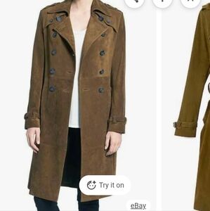 Rebecca Minkoff Classic Brown Suede Coat Unworn New Xs